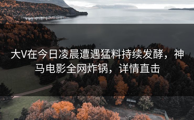 大V在今日凌晨遭遇猛料持续发酵，神马电影全网炸锅，详情直击